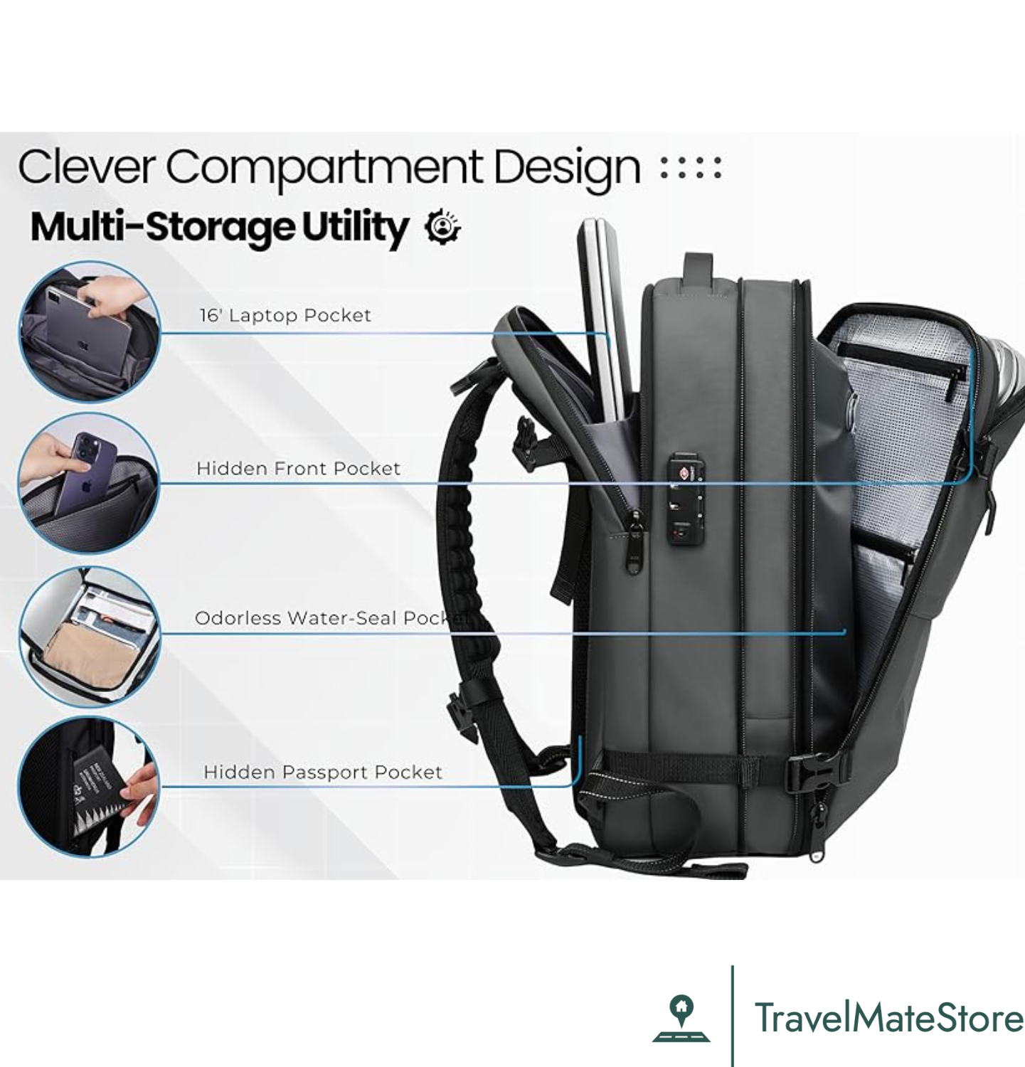 TravelMate™Discoverer Vacuum Compression Travel Backpack